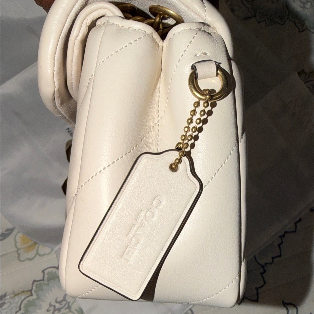 Coach Quilted Tabby 26 in Chalk with Brass hardware - Picture 13 of 14